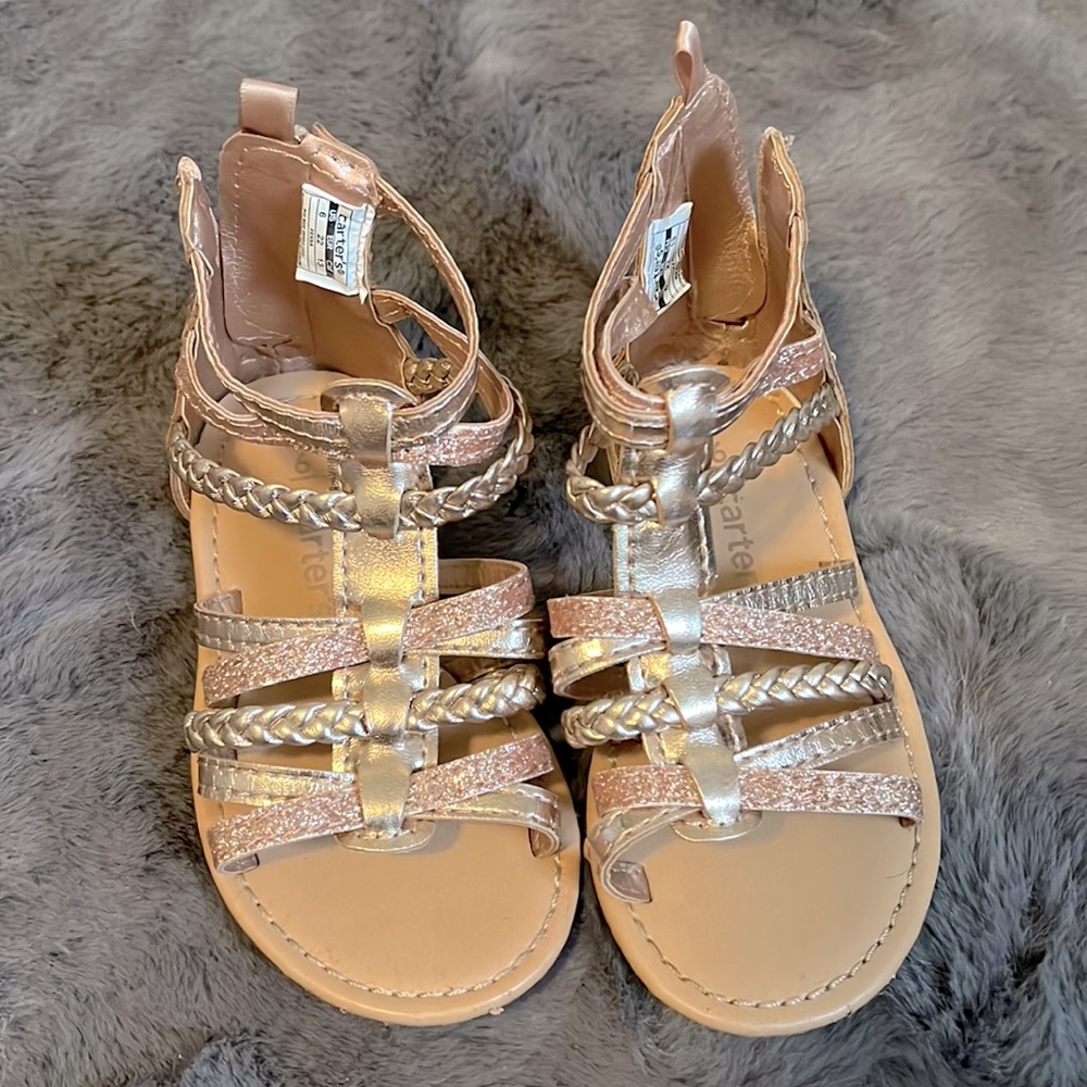 Carters Rose Gold Toddler Gladiator Sandals